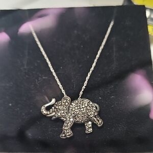 Elegant Silver Elephant Pendant Necklace